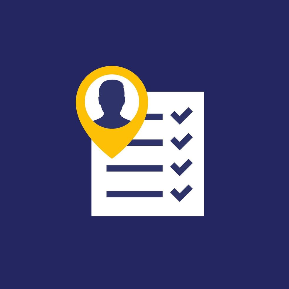 qualification icon with man and checklist vector