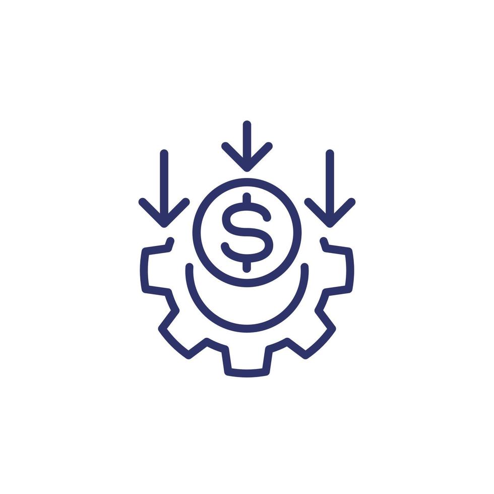 cost reduction, money line icon vector
