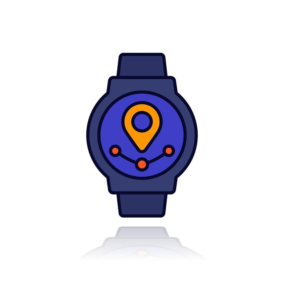 gps watch icon with outline vector