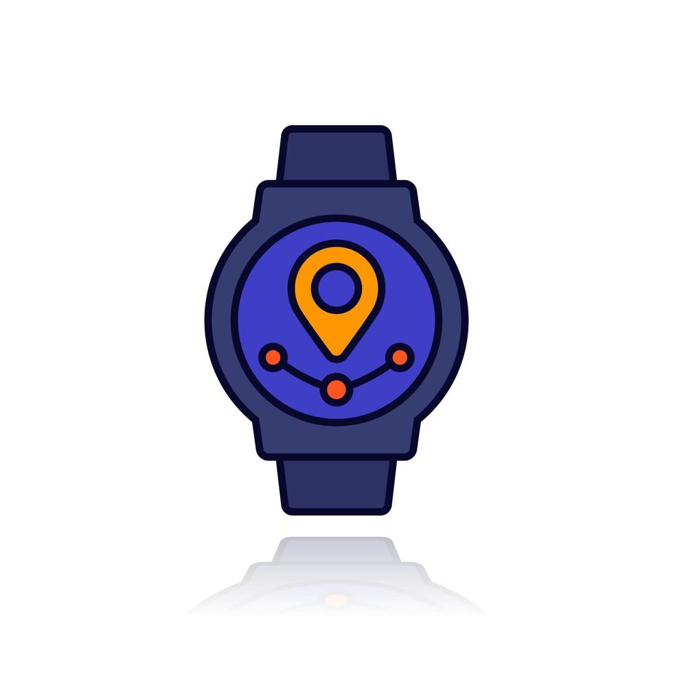 gps watch icon with outline vector