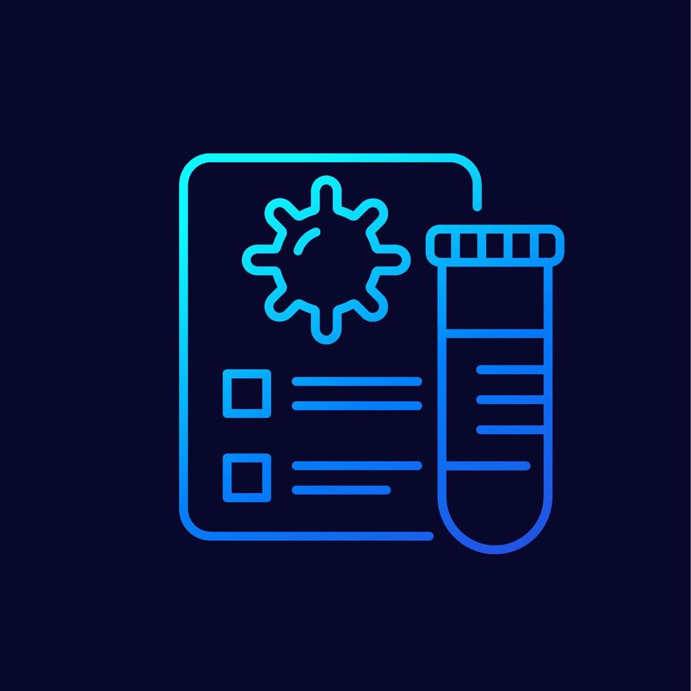 Covid-19 test icon, thin line vector