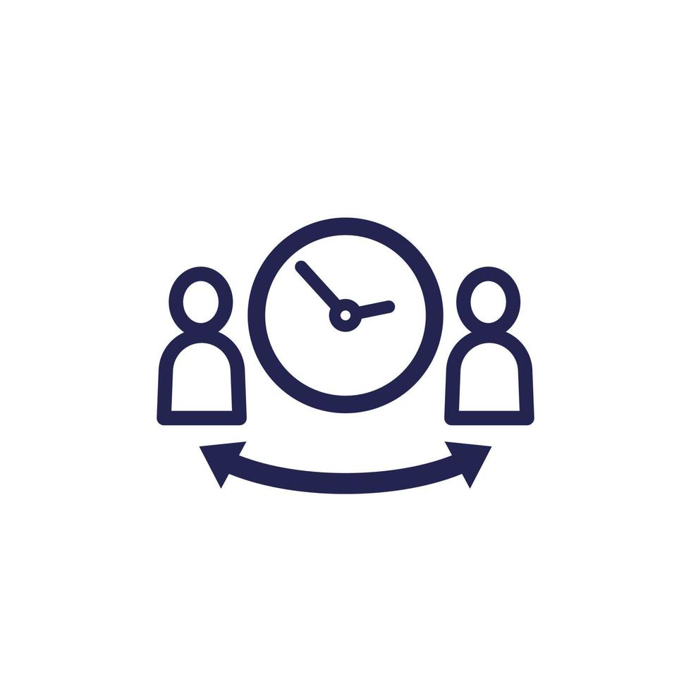 interaction time icon on white vector