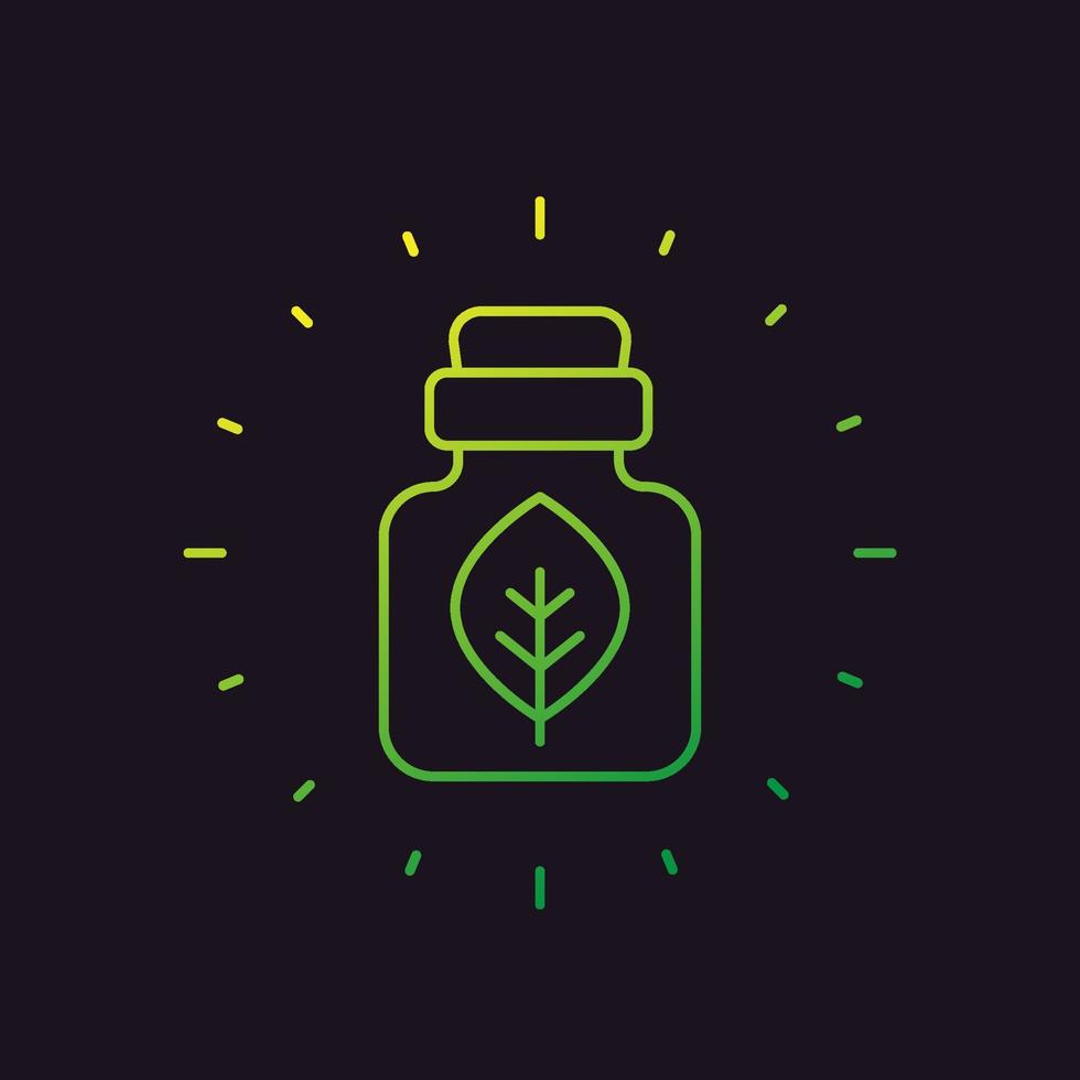 herbal homeopathic medicine thin line icon vector