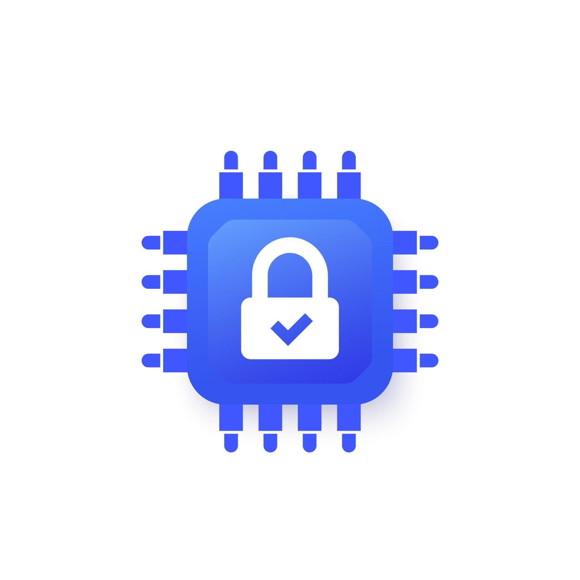 Hardware encryption icon with a chip 10702839 Vector Art at Vecteezy