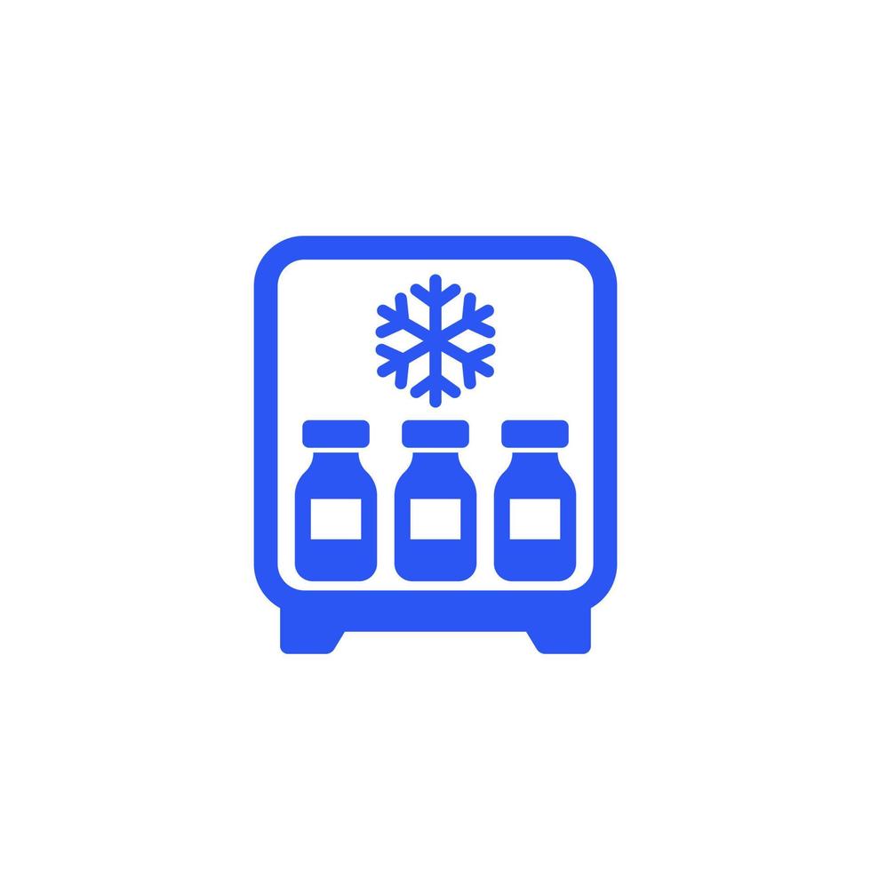 vaccine in the fridge icon vector