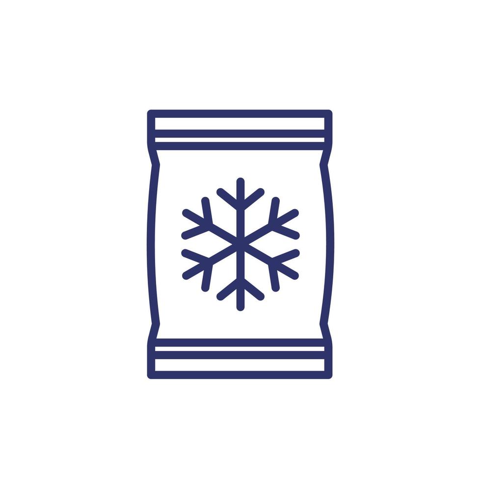 frozen bag line icon on white vector