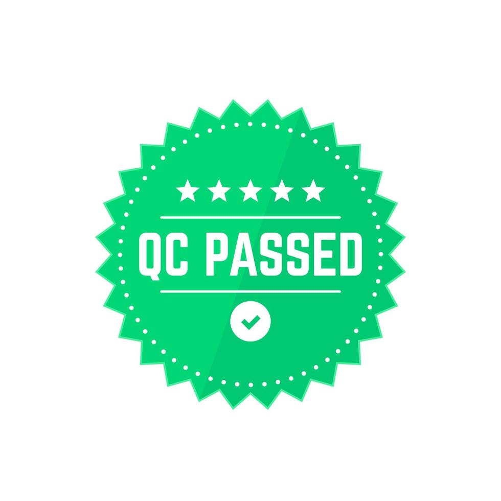 qc passed badge, vector label