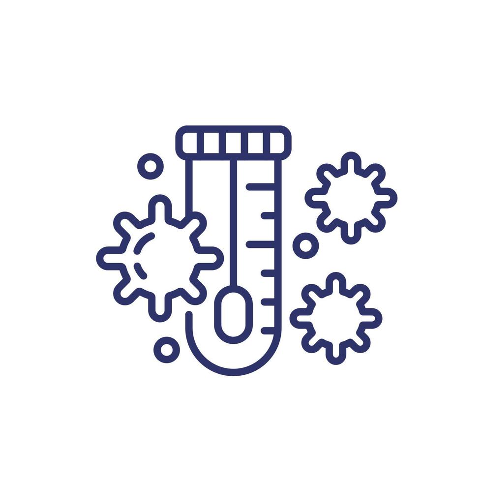 pcr, icono de línea de prueba de hisopo vector