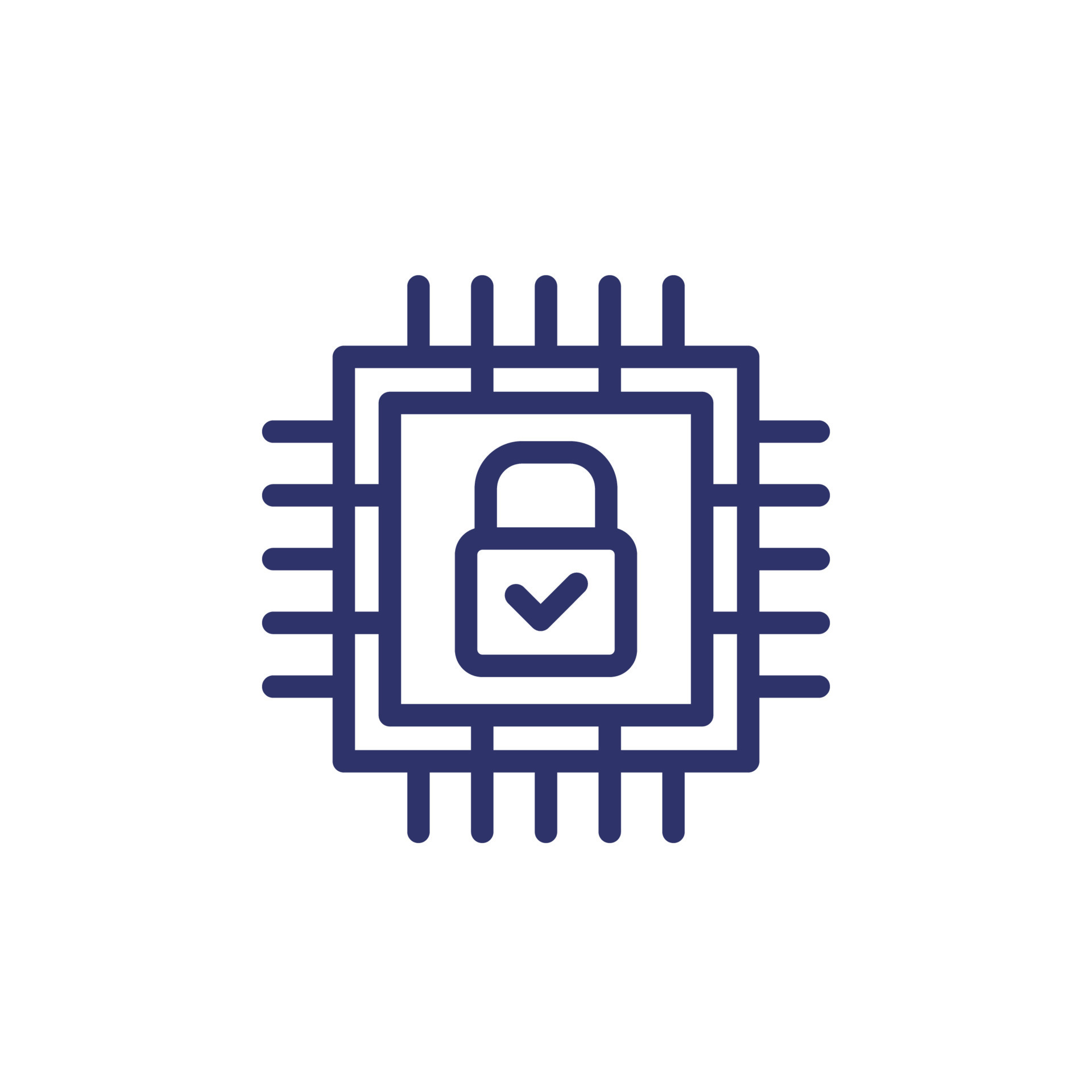 Hardware encryption line icon with chipset 10702921 Vector Art at Vecteezy