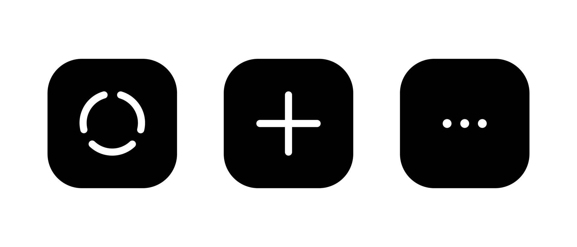 Status, new chat, and menu button icon. Social media elements 10703135