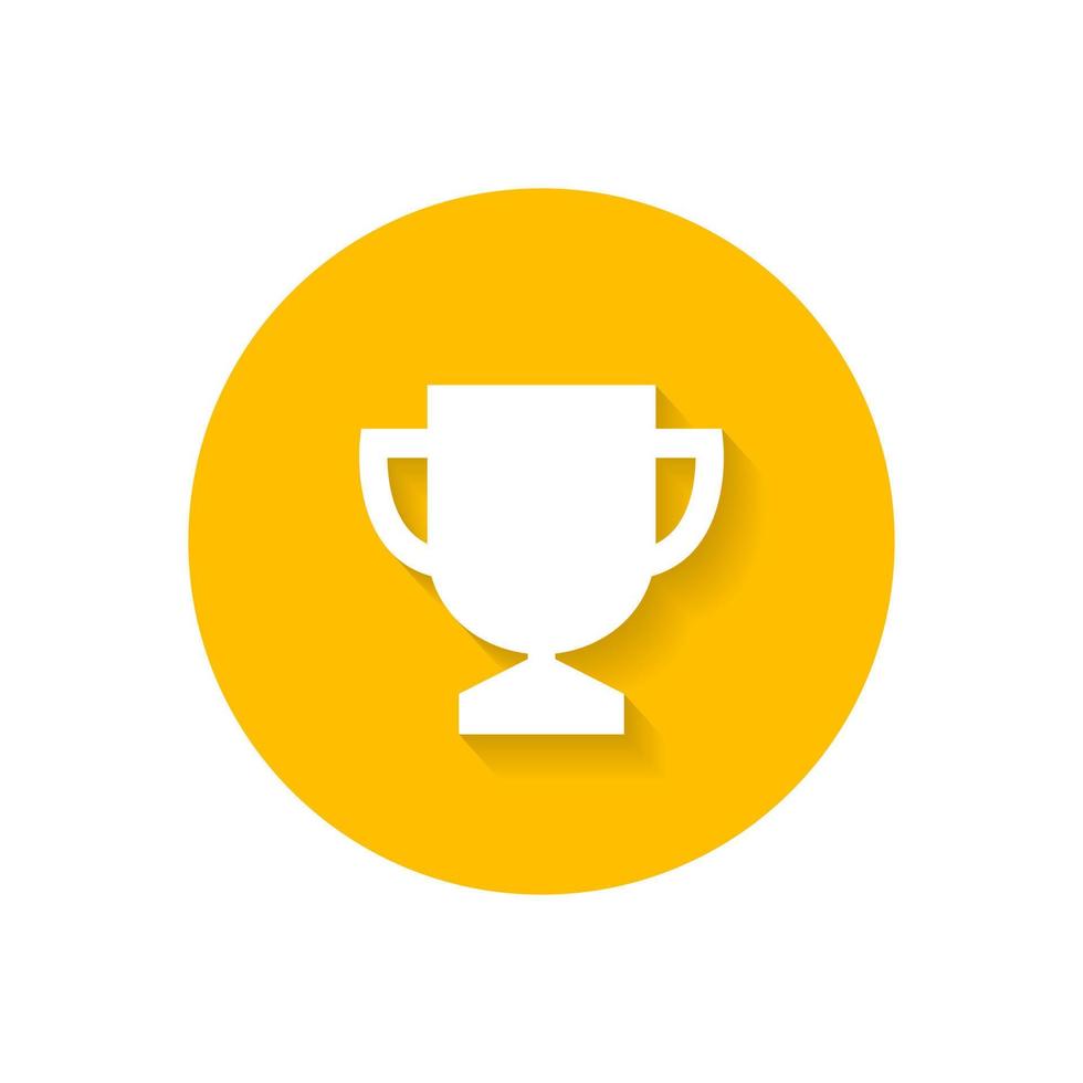 Trophy, sports cup icon vector isolated on circle background