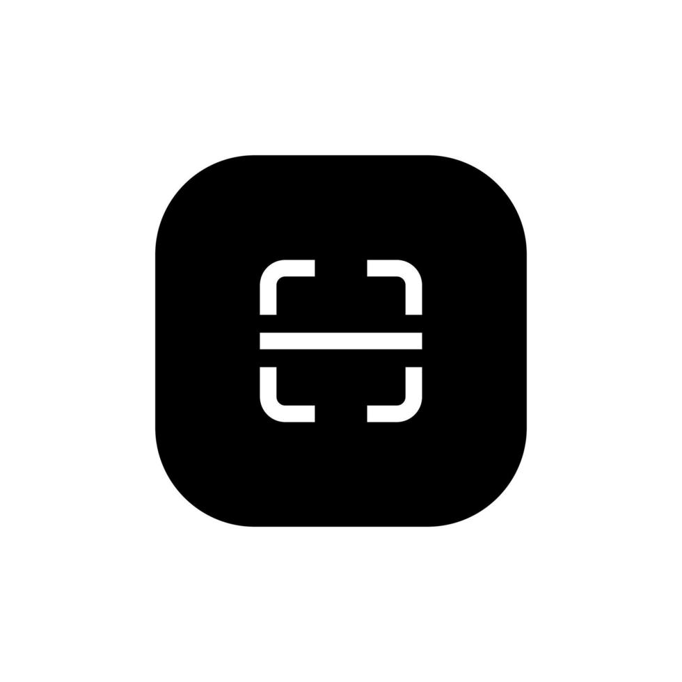 QR code scanner icon vector on square button