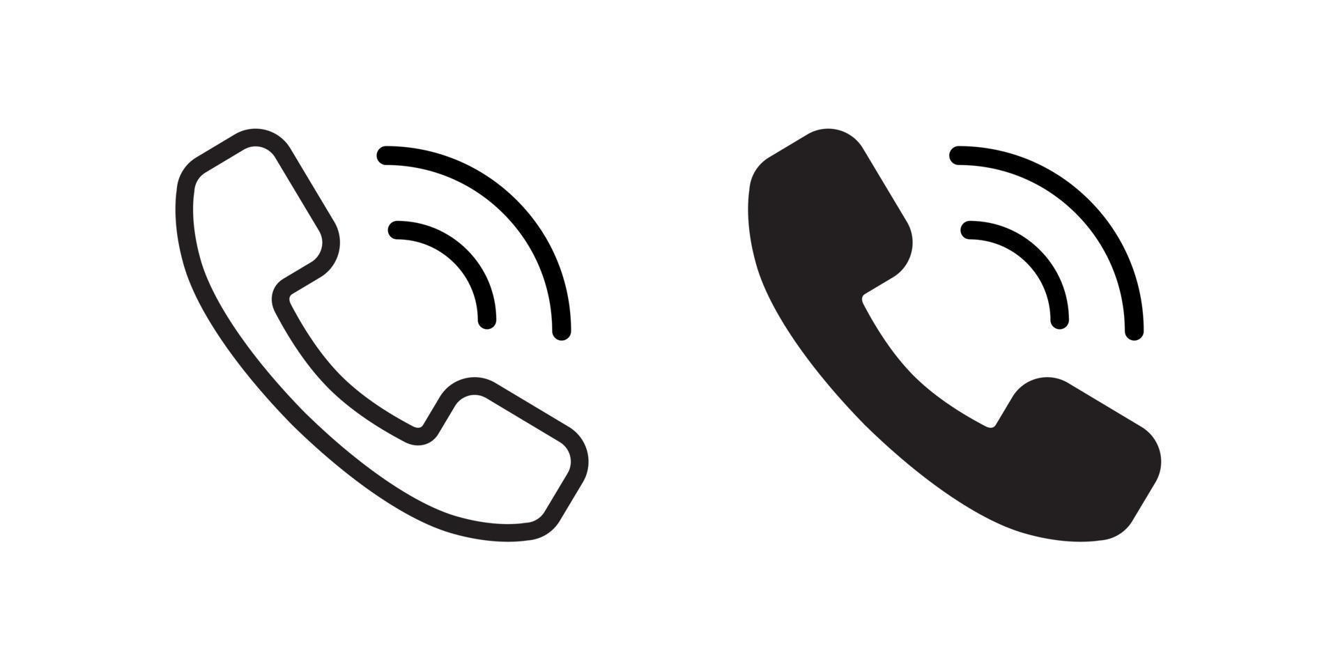 llamada telefónica, vector de icono de timbre de teléfono en estilo clipart