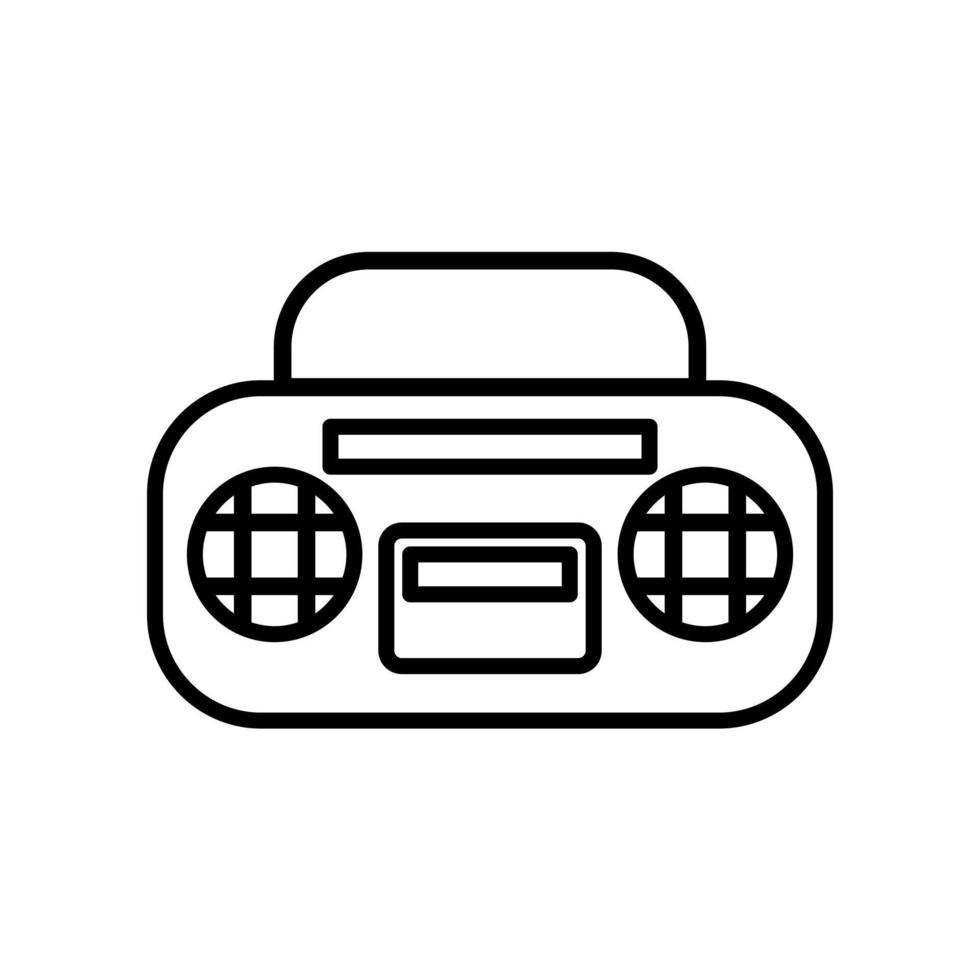 retro radio tape recorder icon vector