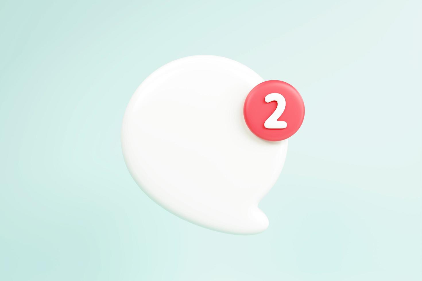 3d white speech bubble, social media chat message icon. Empty text bubbles, comment, dialogue balloon. 3D rendering photo