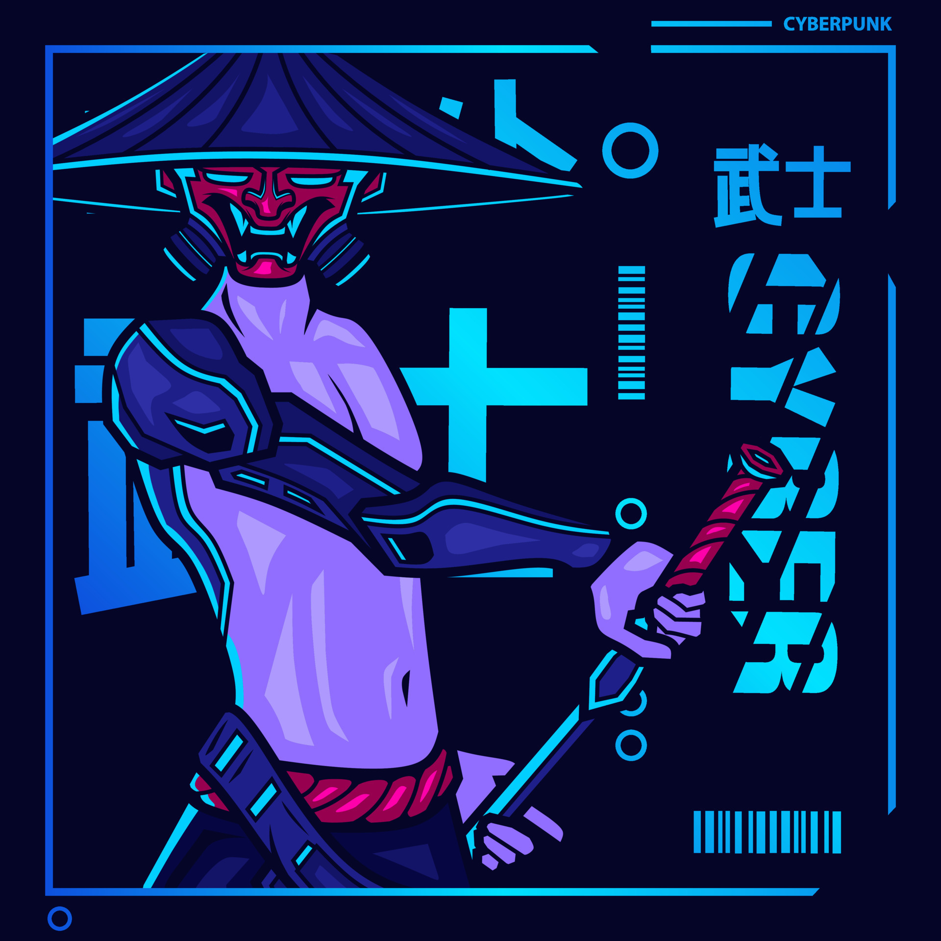 Cyberpunk samurai t shirt фото 33