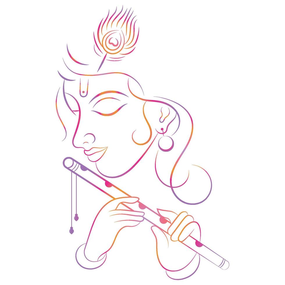 Shri Krishna modern art illustration vector