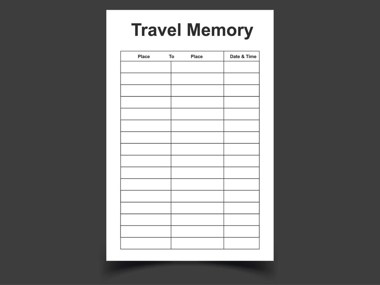 Travel memory journal log book,6.9 in size,No Bleed,Print ready,Ready to Upload vector