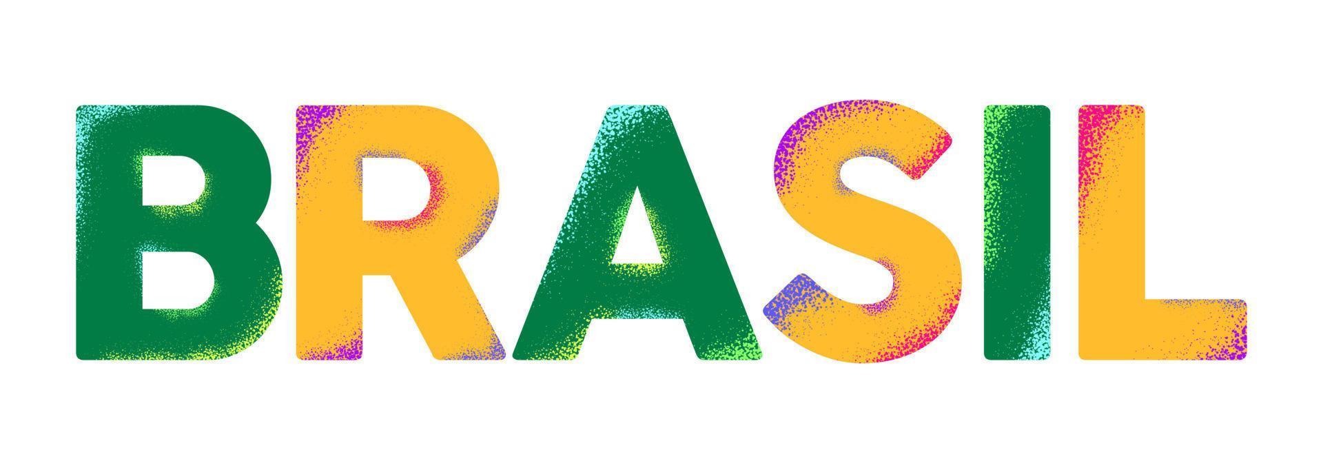 brasil colorida ilustración realista de una sola palabra. traducción - brasil. vector