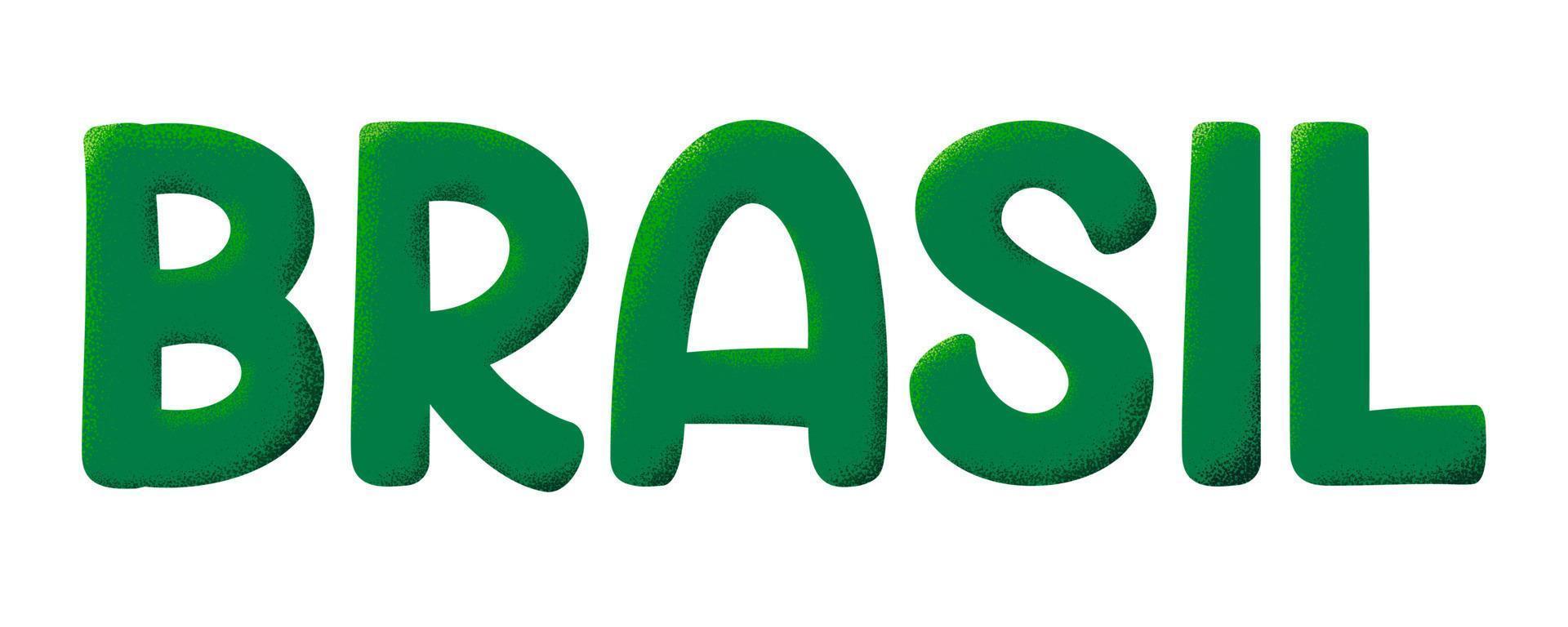 Brazil single word realistic illustration. Translation Brazil