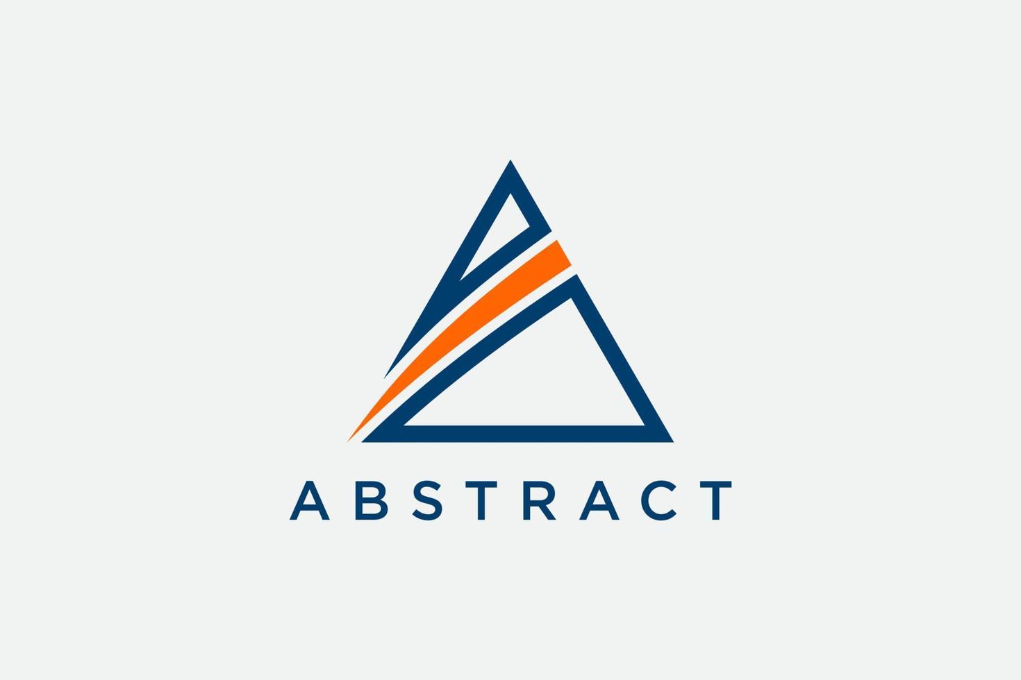 logotipo de triángulo swooshed abstracto vector
