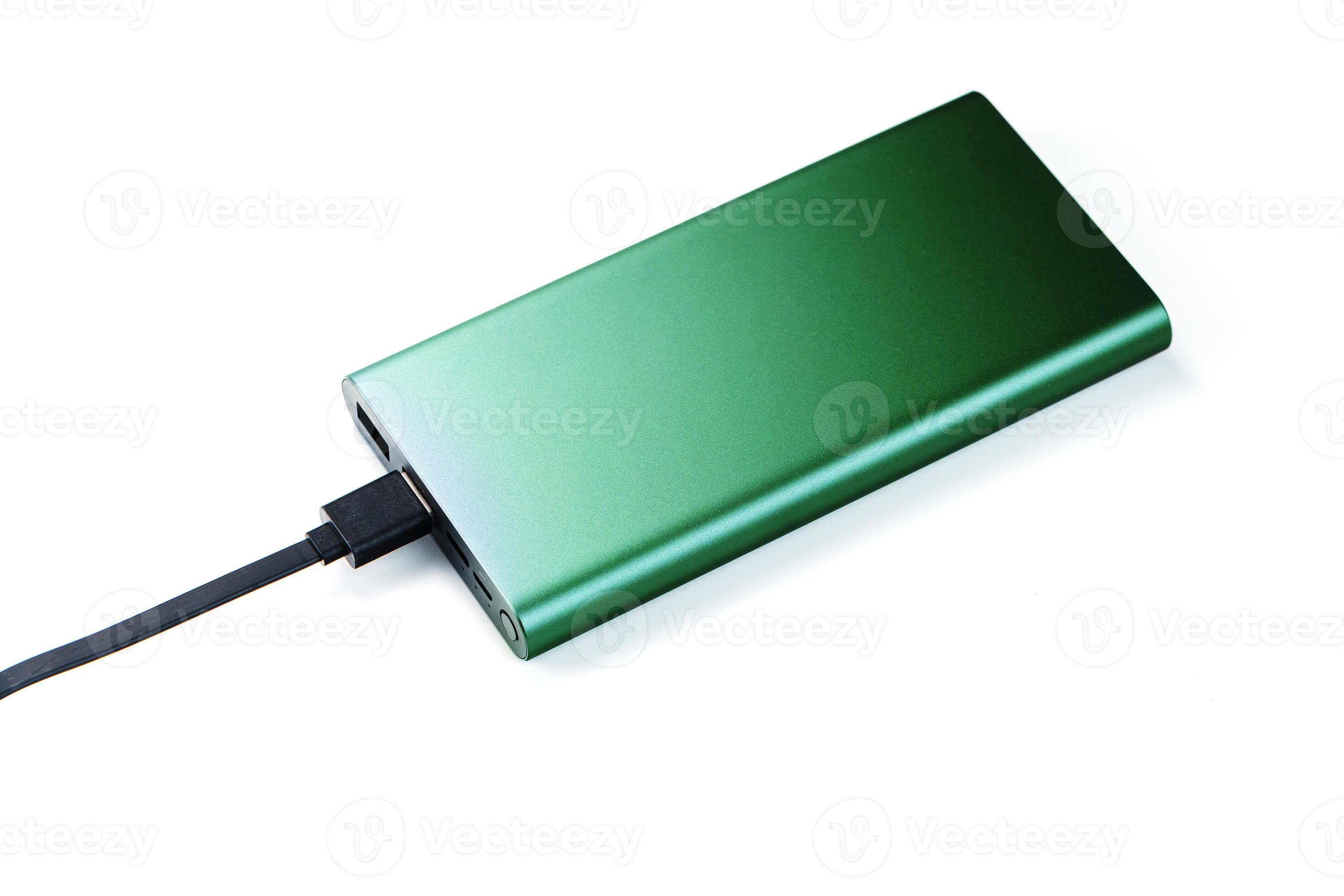 Green power supply isolated on white background with safe green energy