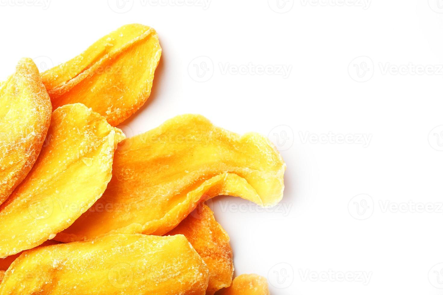 Dried fruit slices from organic ripe mango photo