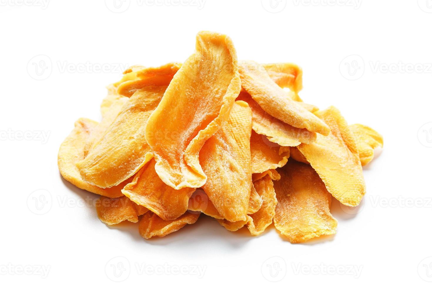 Dried fruit slices from organic ripe mango photo