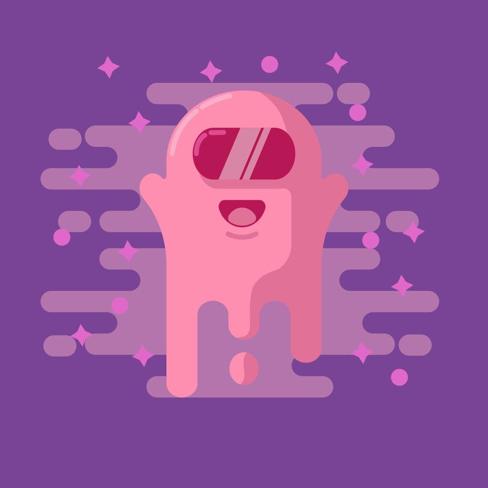 illustration vector graphic of happy ghost
