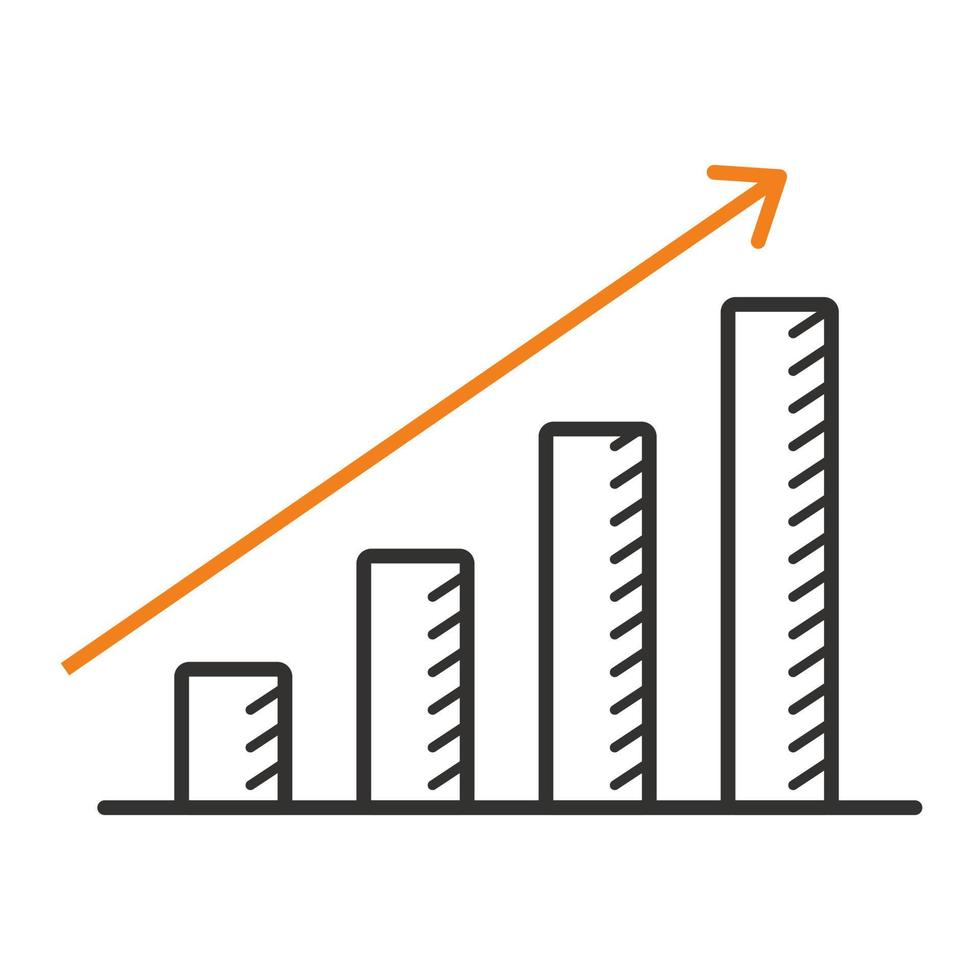 gráfico vectorial ilustrativo del aumento del gráfico de bitcoin vector