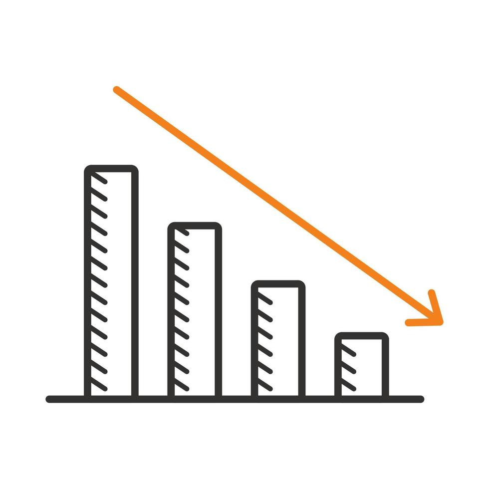 illustration vector graphic of bitcoin chart down