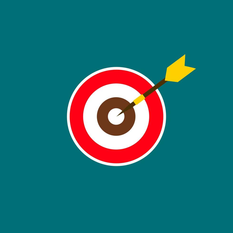 Target icon with an arrow flat icon. vector