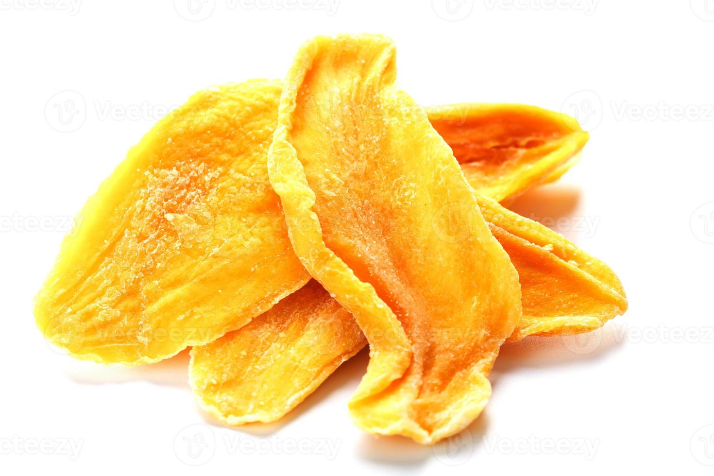 Dried fruit slices from organic ripe mango photo