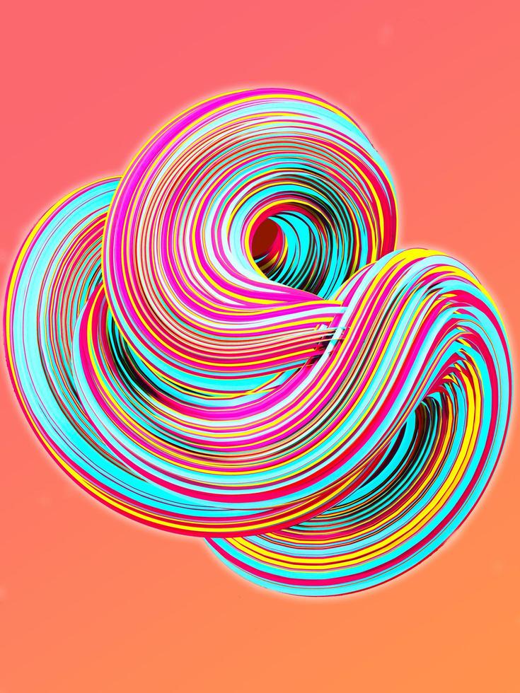 3D rendering, Abstract twisted geometry shape photo