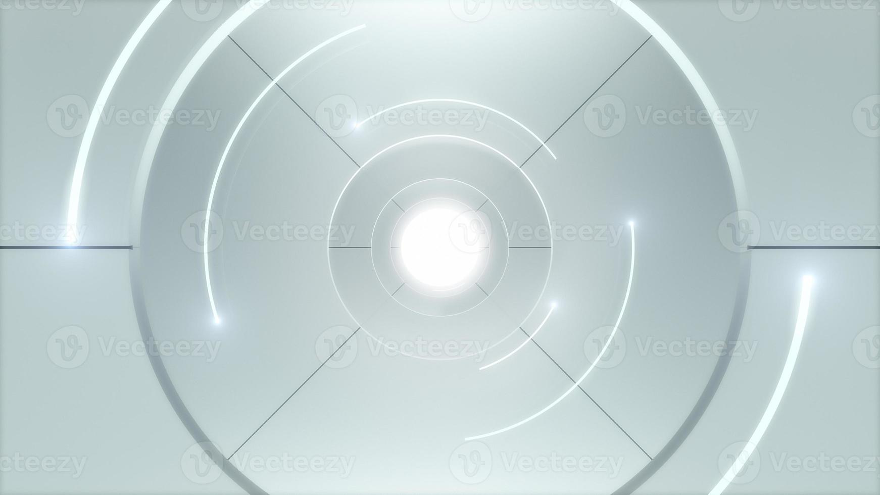3d rendering of Abstract Background,White Circular Tunnel,Minimal Technology concepts. photo