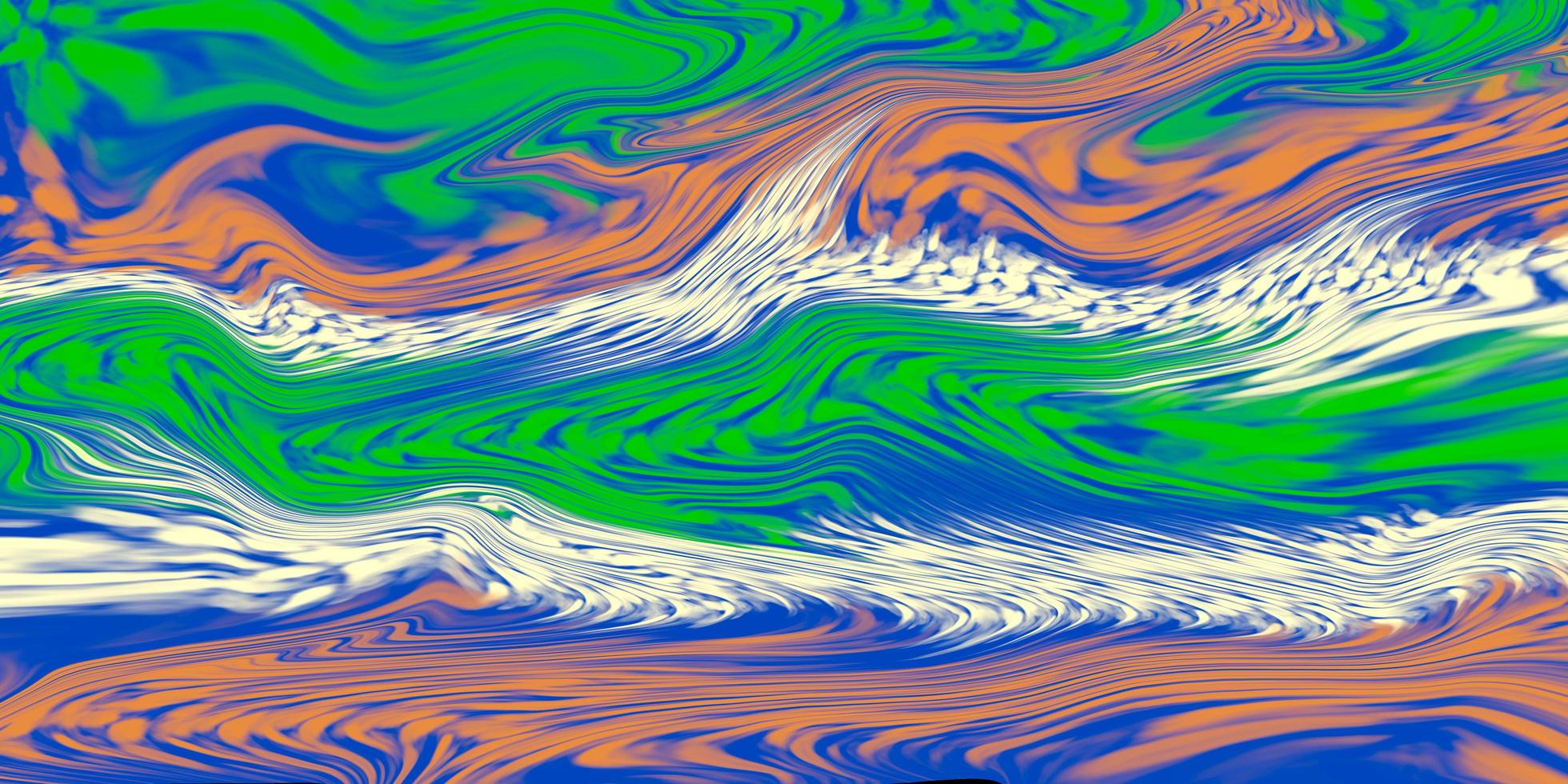 abstract wavy liquid blend green white orange blue design background wallpaper web page element fabric design modern fashion photo