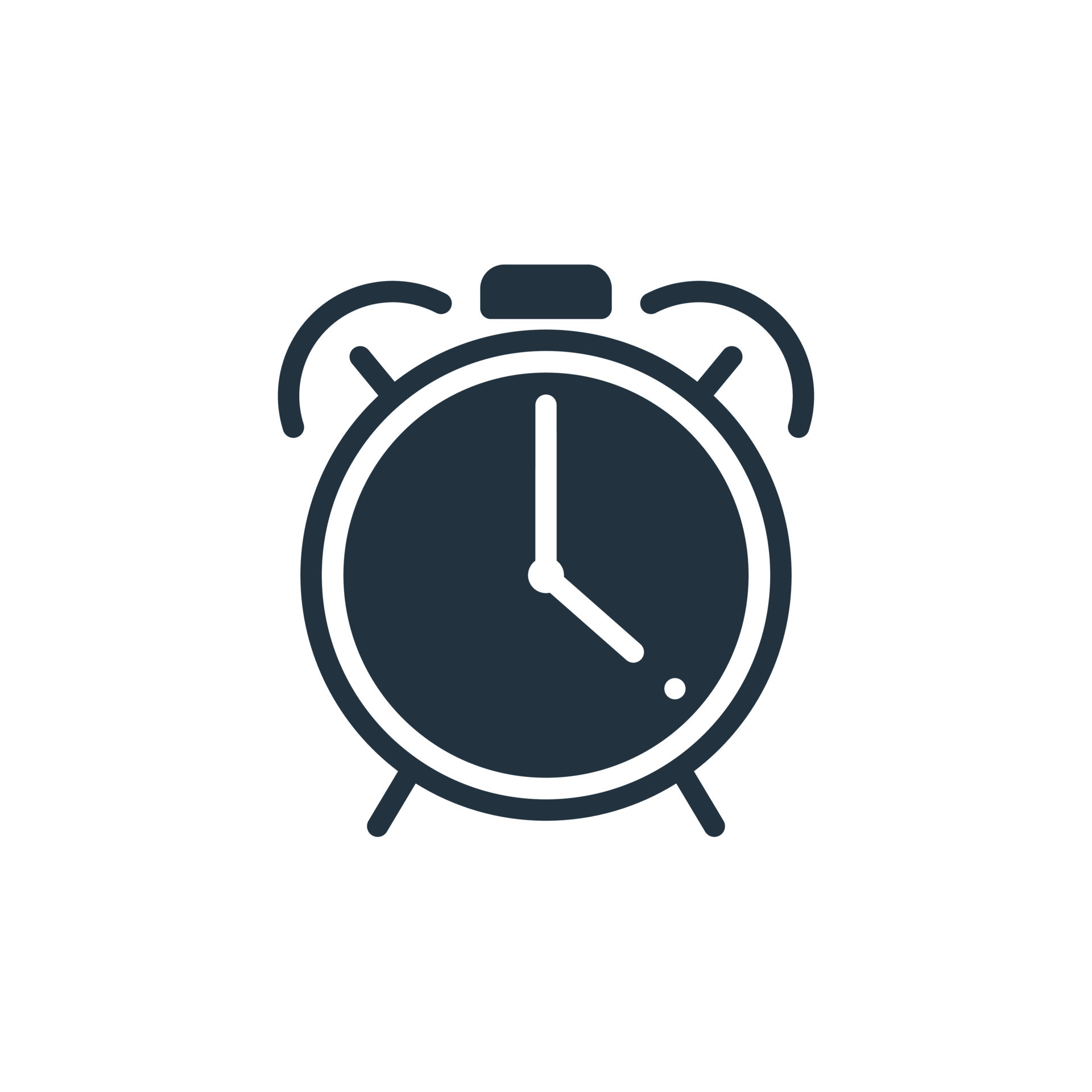 Alarm clock icon in trendy flat style isolated on white background