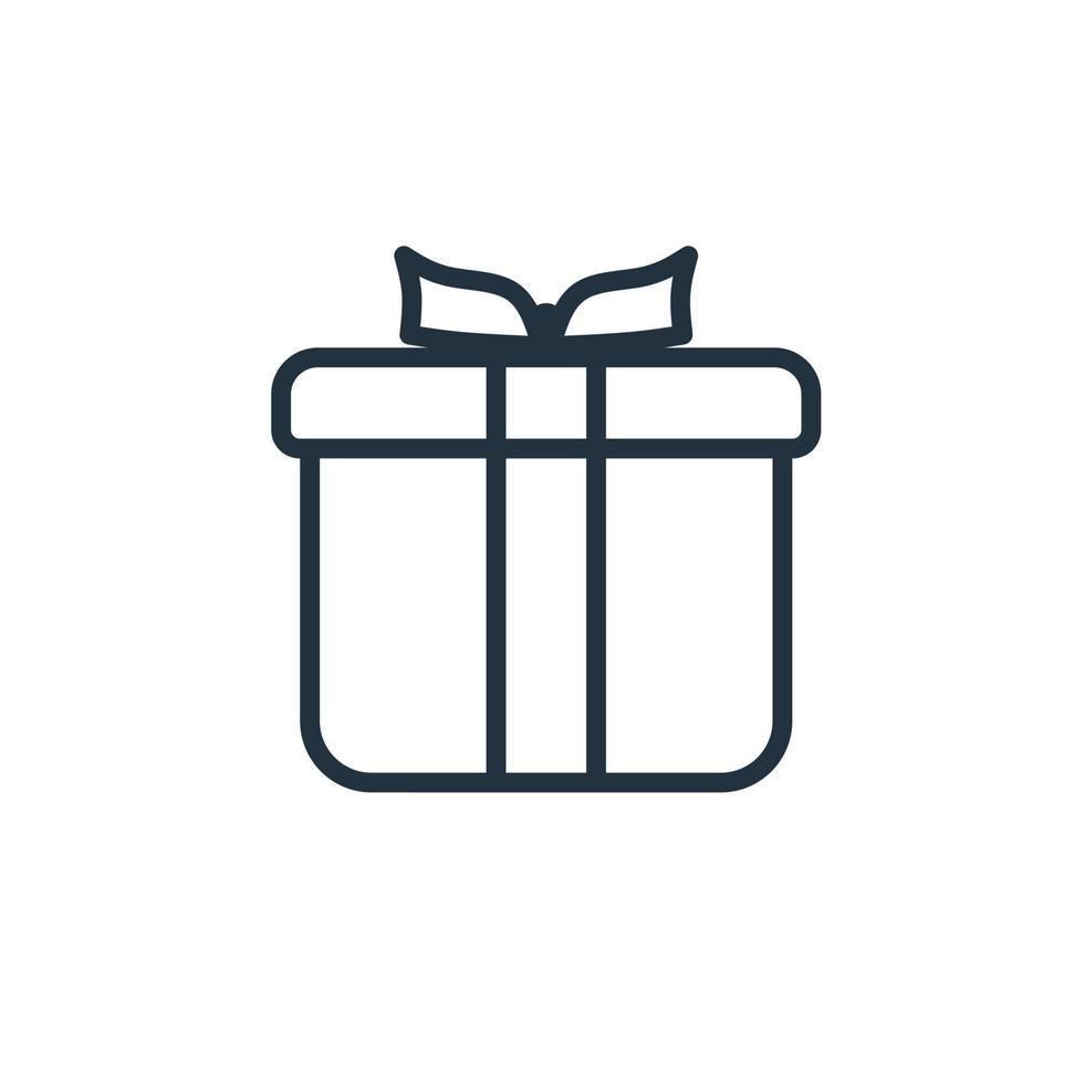 icono de caja de regalo aislado en un fondo blanco. símbolos de recompensa para aplicaciones web y móviles. vector