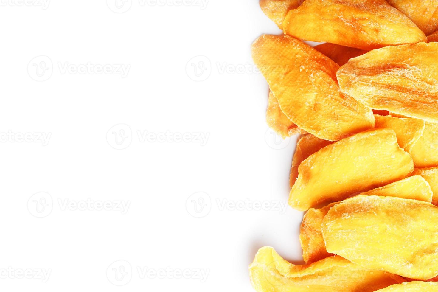 Dried fruit slices from organic ripe mango photo