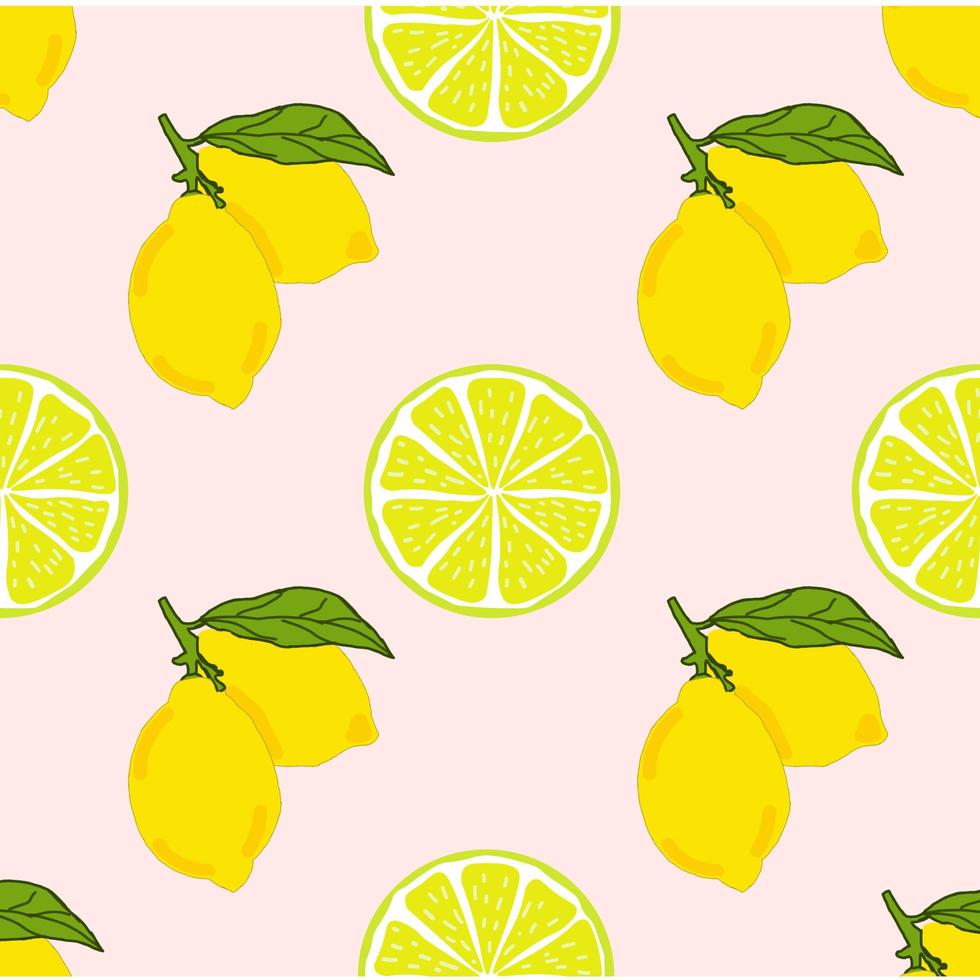 Seamless pattern of Lemon for summer concept photo