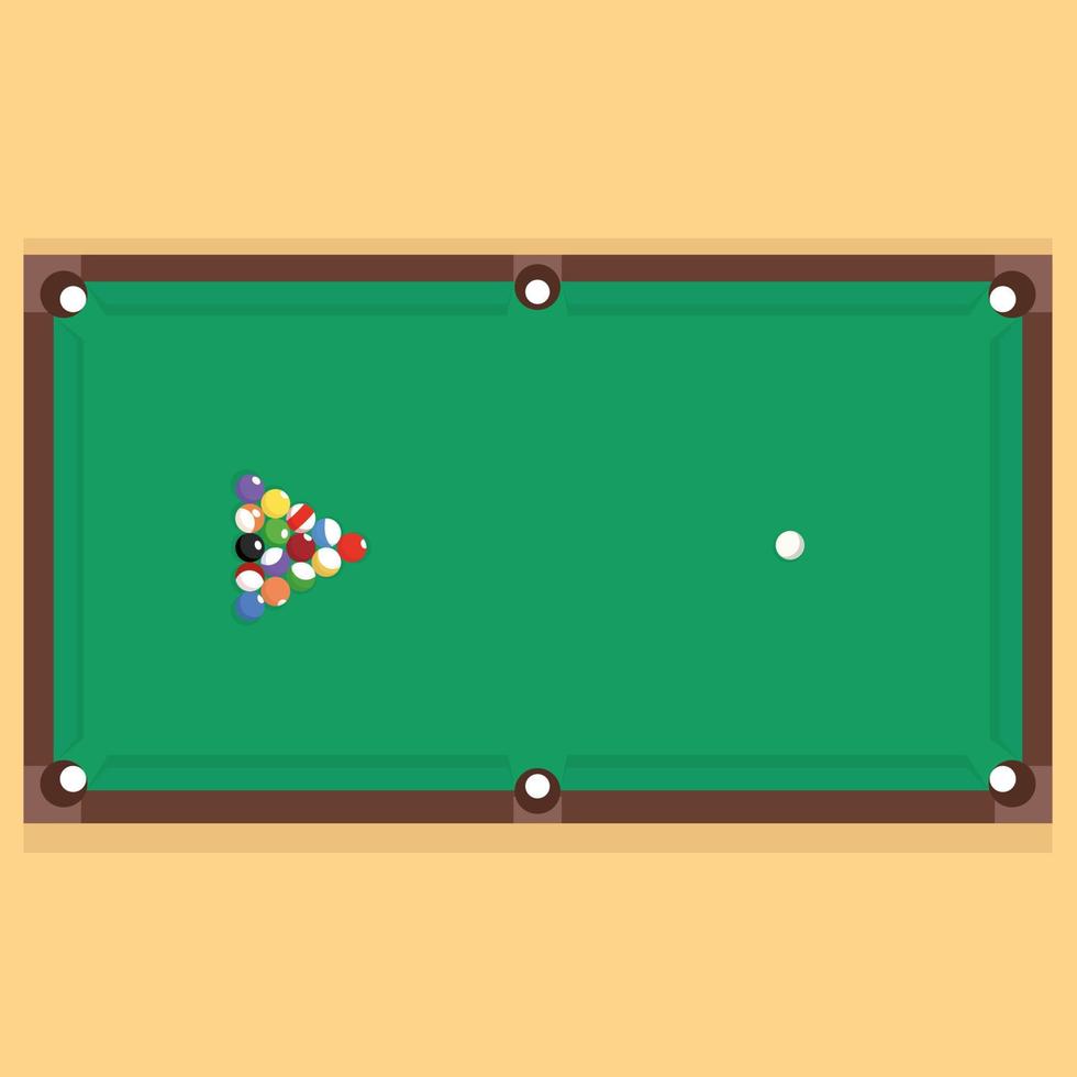 billiard table with balls vector illustration