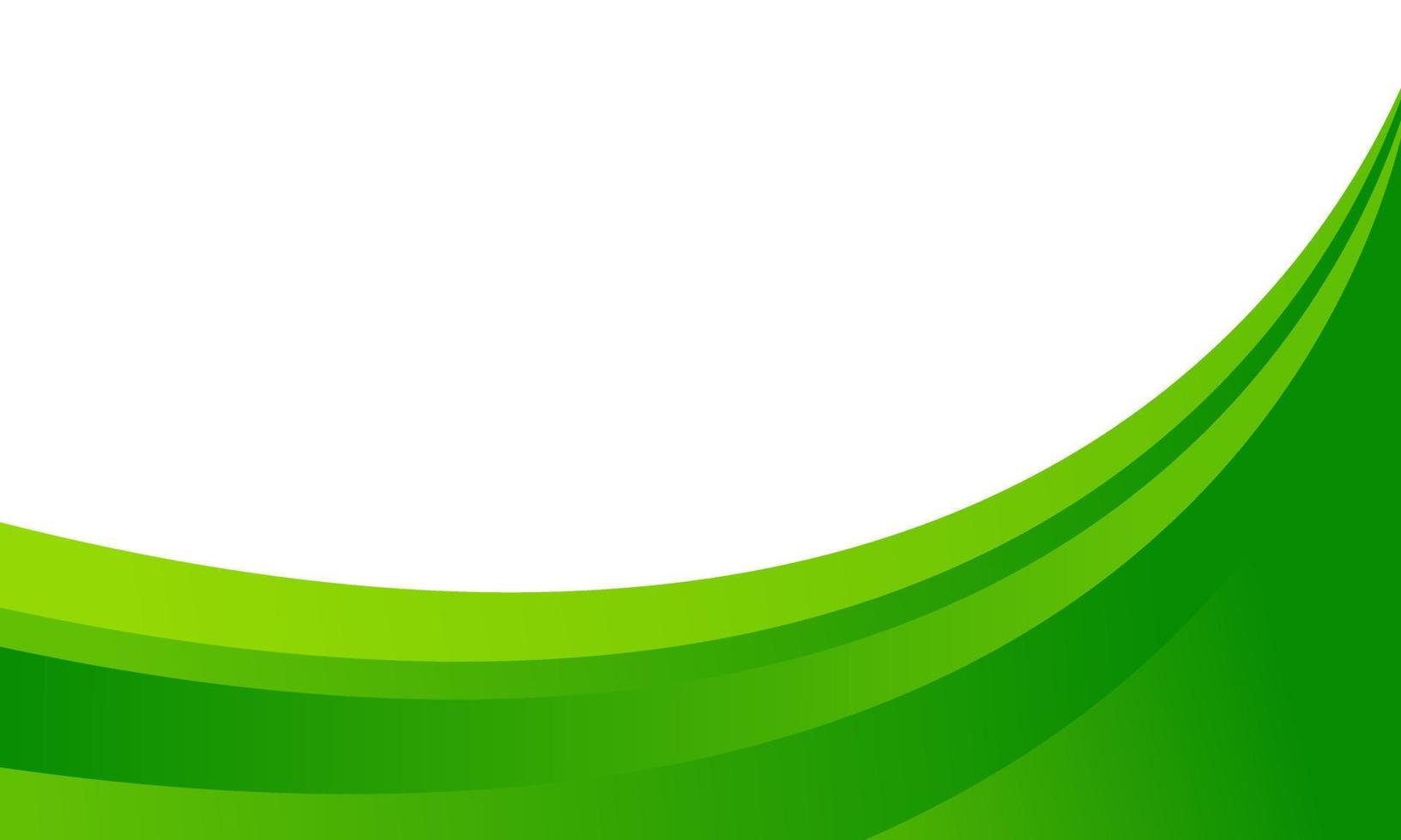 Abstract green curve gradient template on white background vector