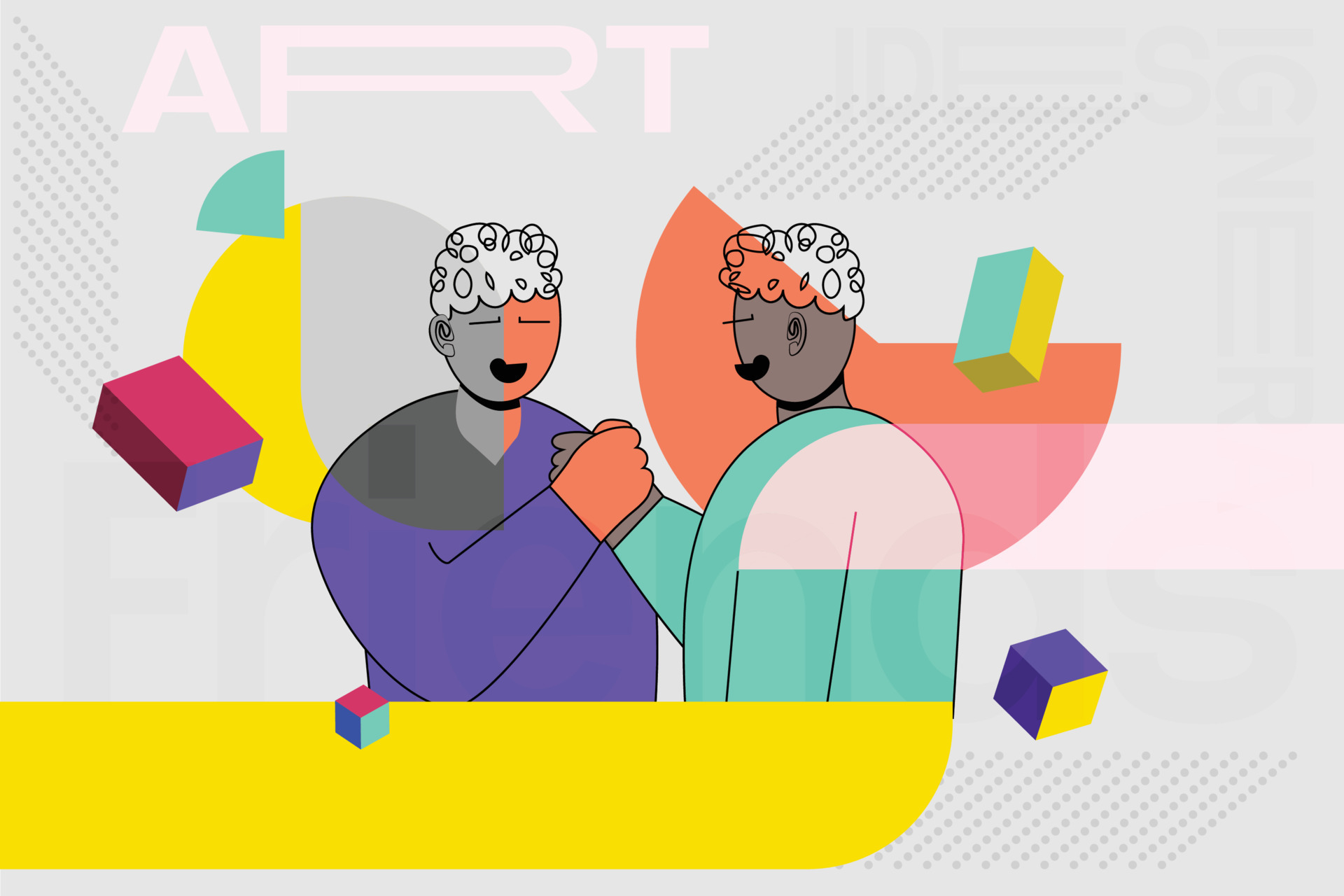 Friends Doodle Modern Art handshakes vector 10705560 Vector Art at Vecteezy