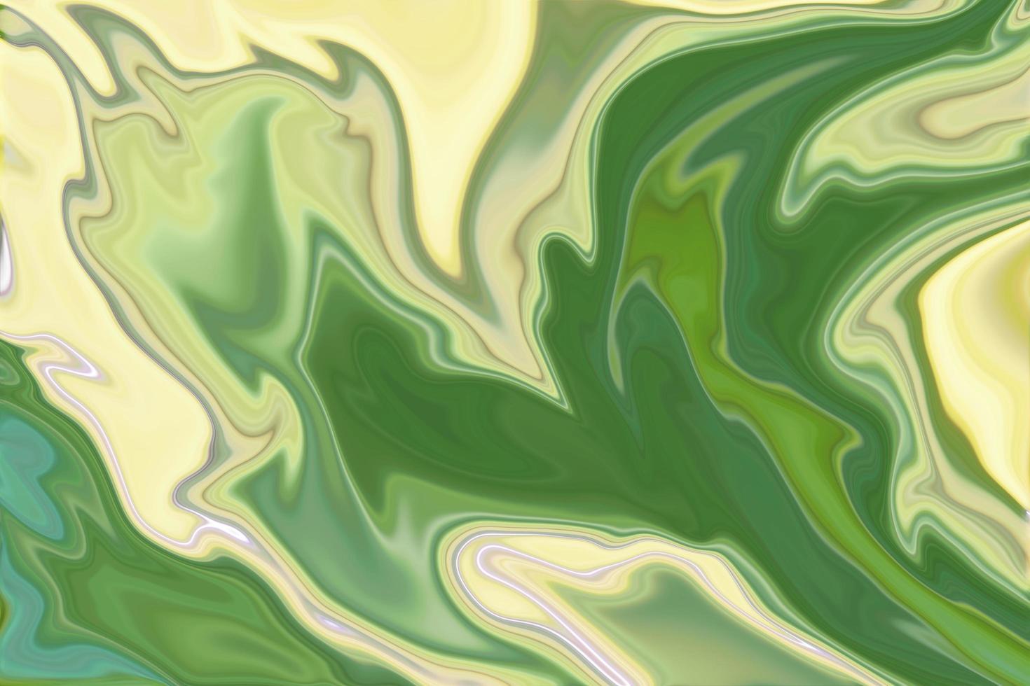 Ilustración de fondo abstracto de pintura de trazo de pincel de arte acrílico. textura líquida de manchas verdes y amarillas foto