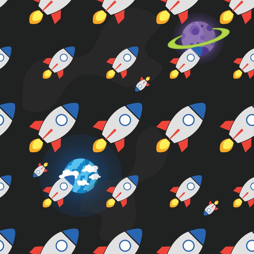 Rocket Seamless Pattern vector