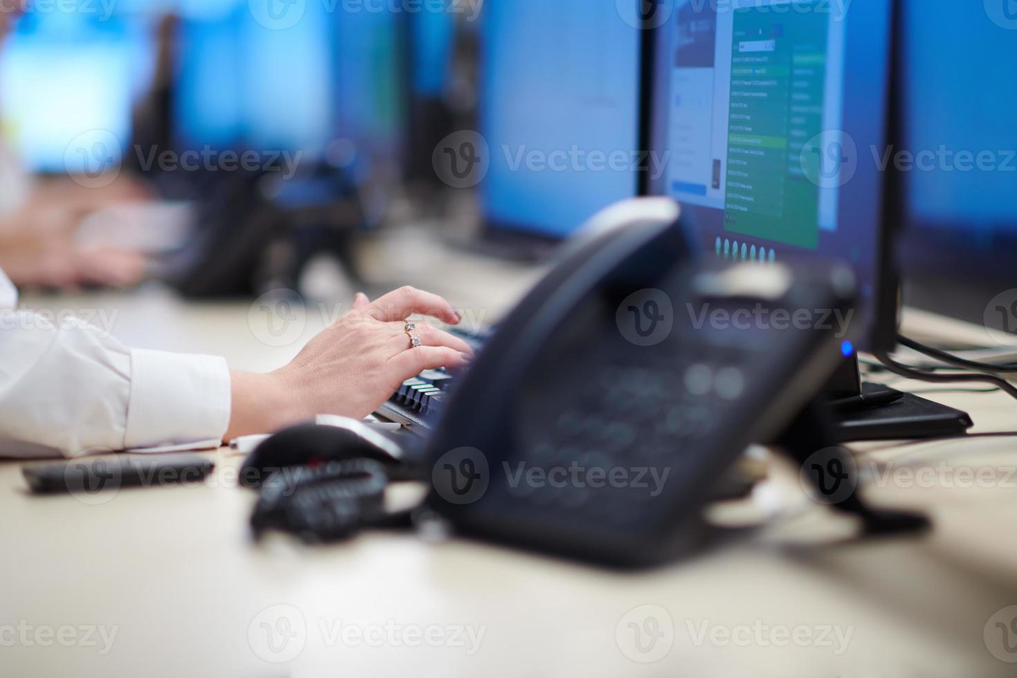 Group of Security data center operators at work photo