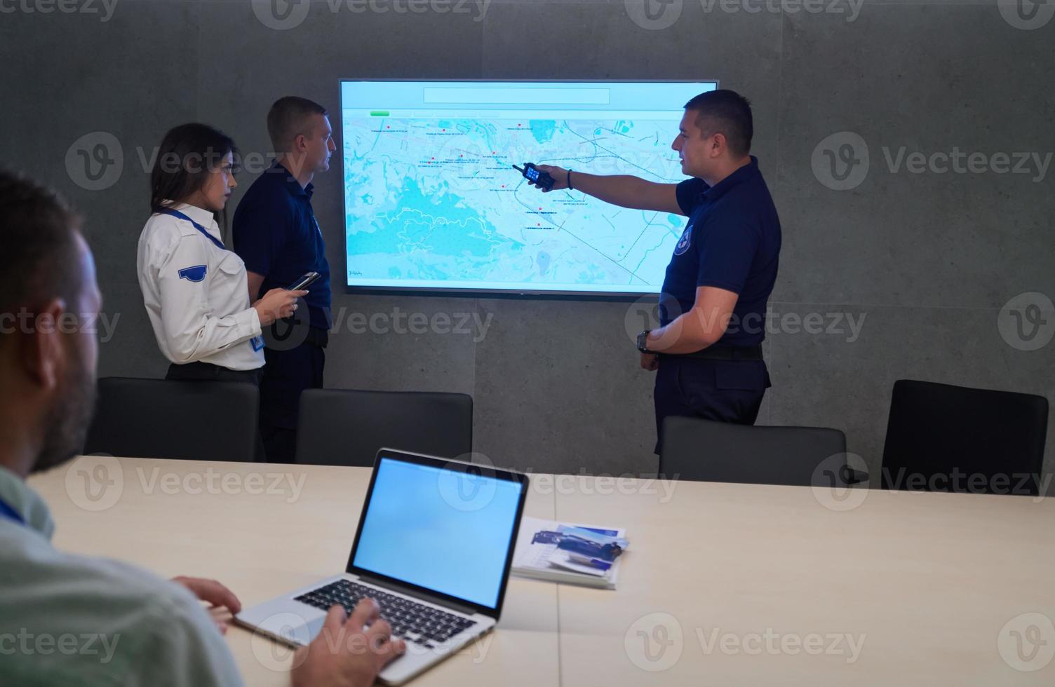 Group of Security data center operators at work photo