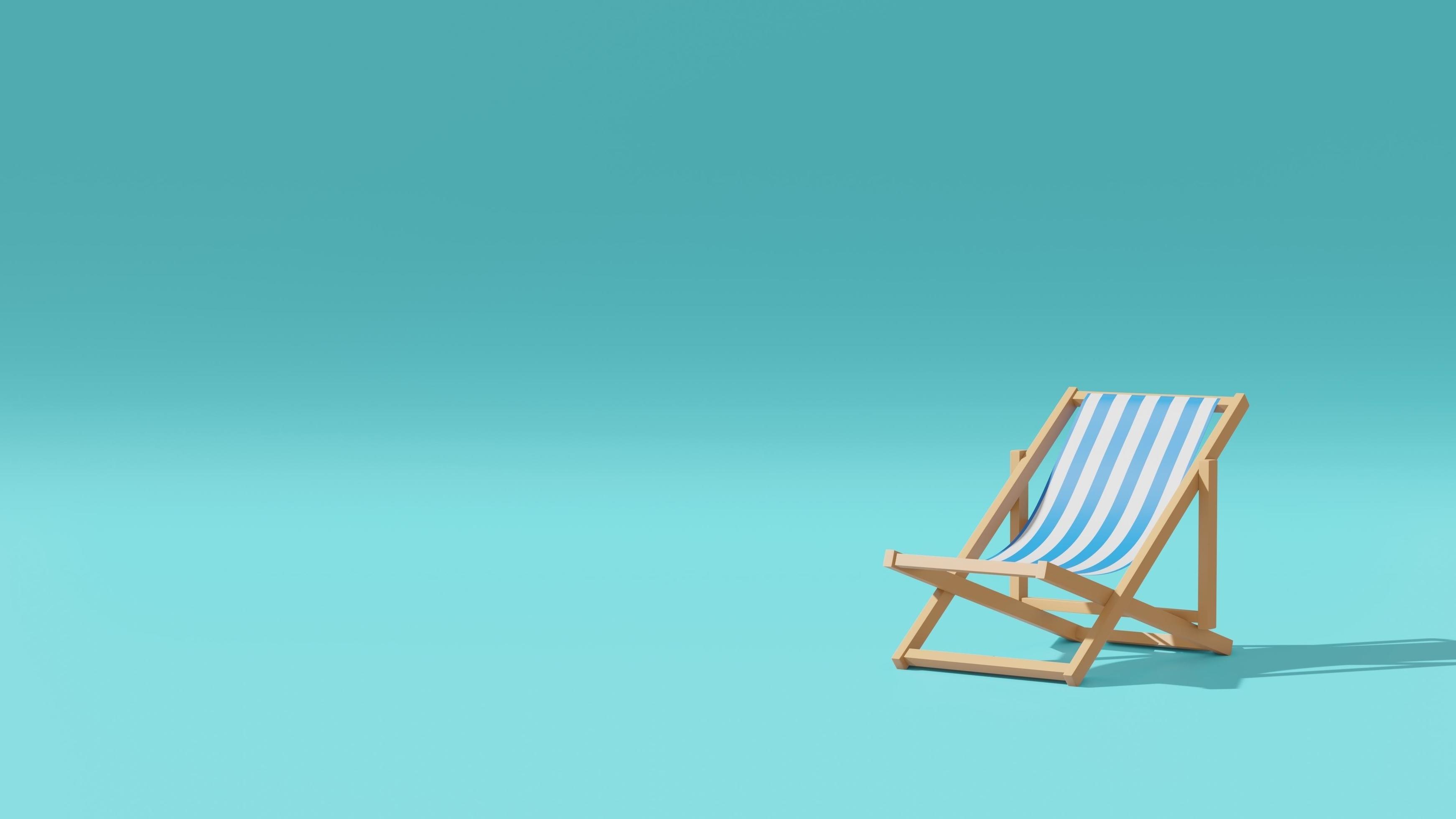 3D Rendering Deck Chair In Minimal Concept Summer Theme 10706241 Stock