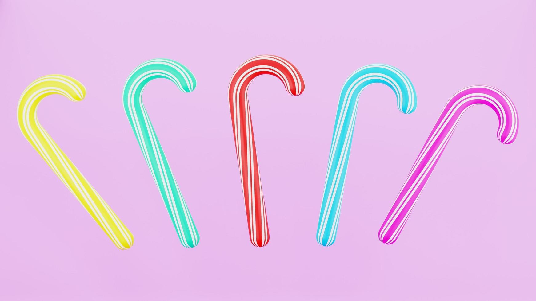 3D Rendering Candy Cane Abstract Background in Multicolor photo