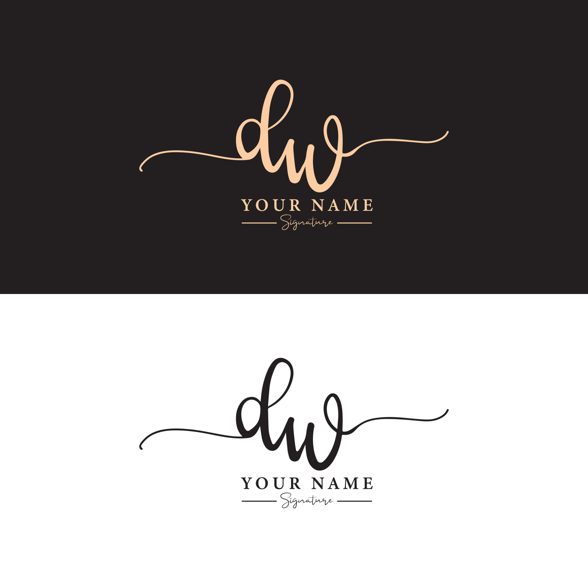 DW initial letter signature luxury logo template. DW Handwriting letter ...